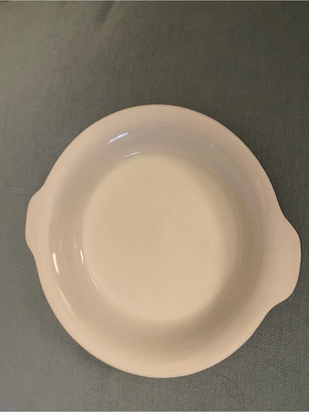 Vintage Hall China Co. 513 Au Gratin Baking Dish Olive Green White USA